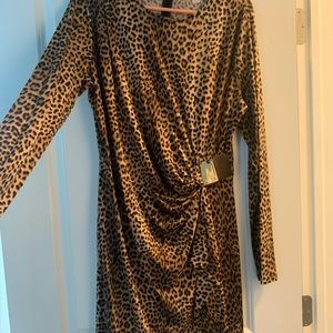 Michael Kors szXL stretchy faux wrap animal dress